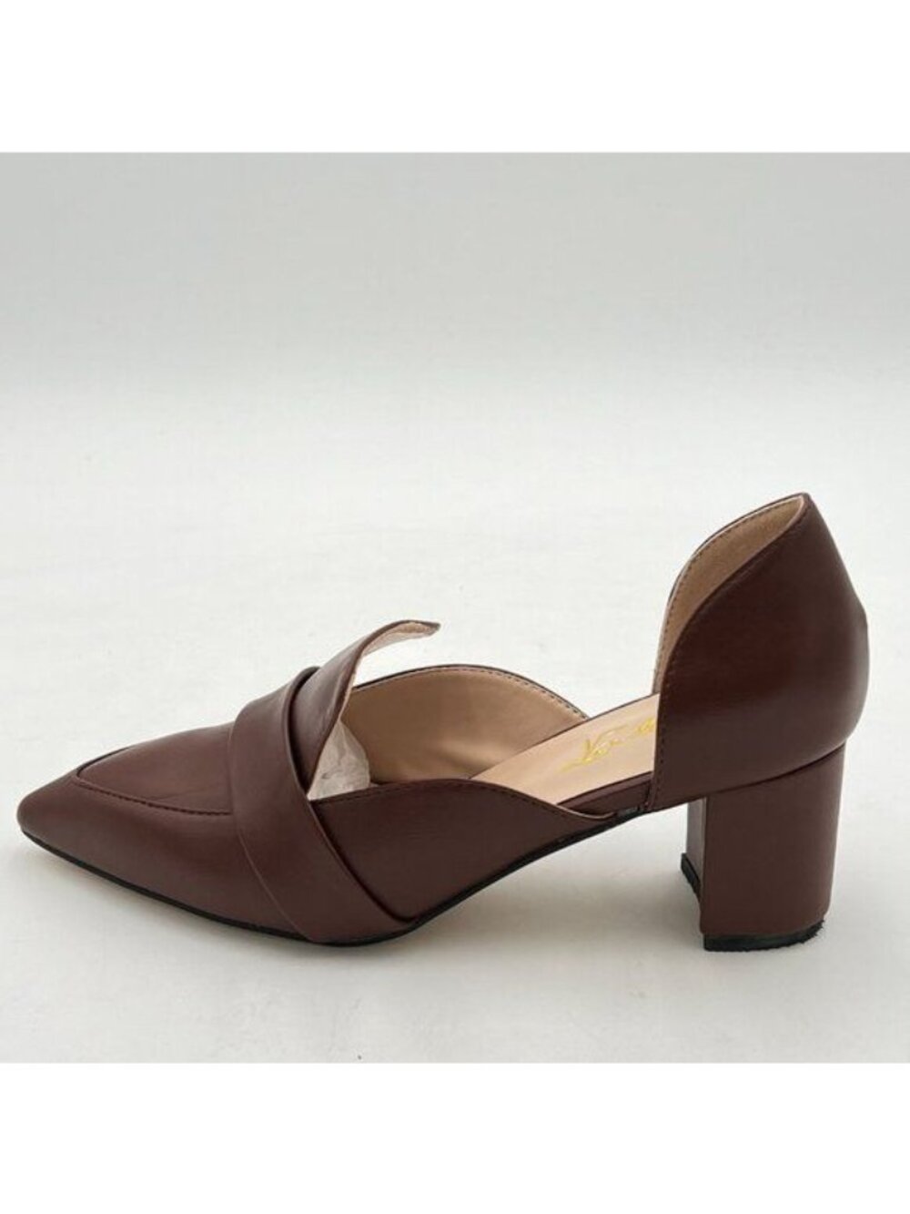 FOWT D'Orsay High Heels Pumps for Women Side Cut Out Loafers Lightweight Pointed